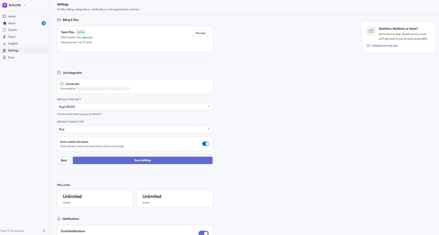 Jira integration interface showing connected workflow