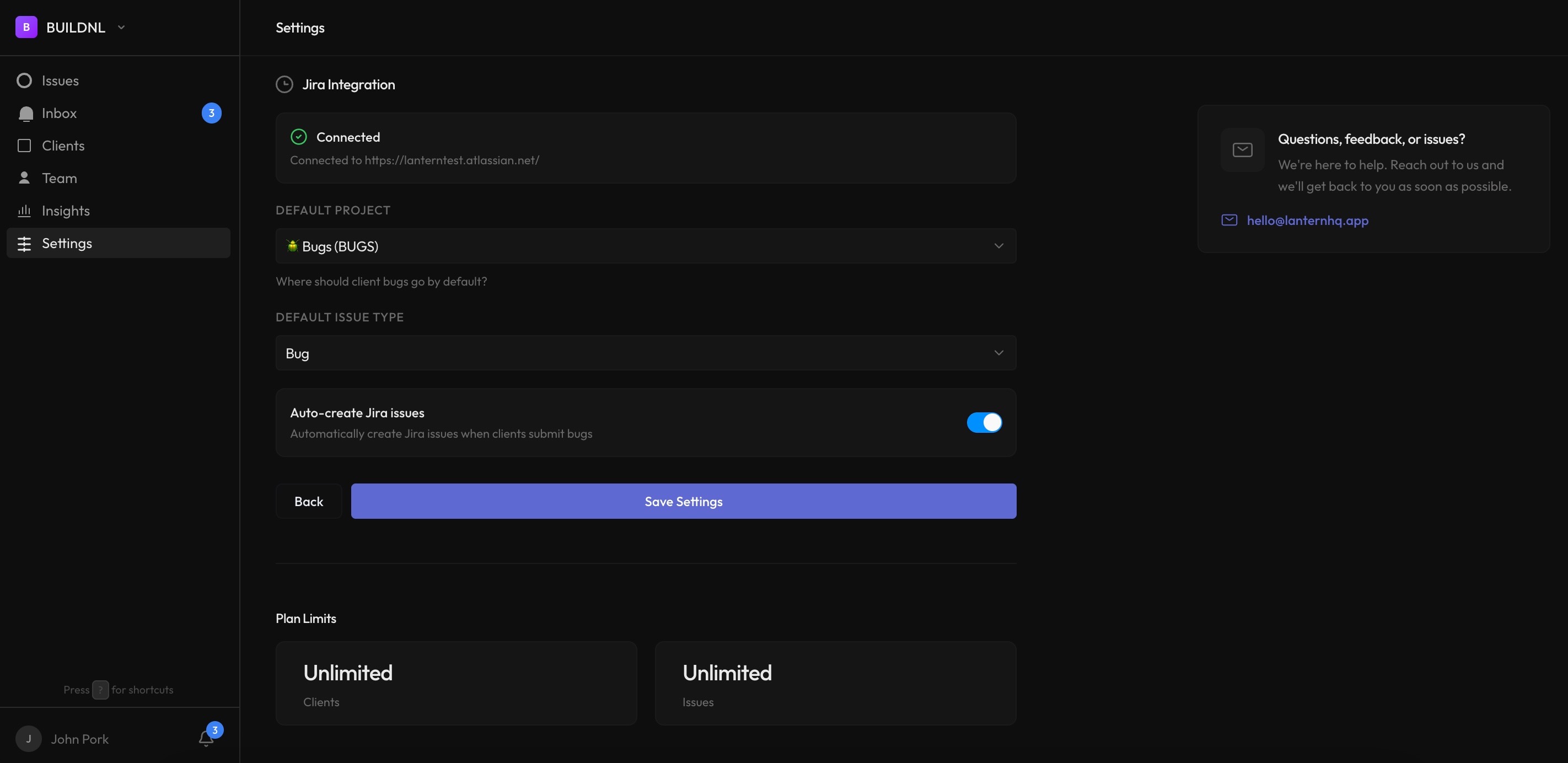 Jira integration interface showing connected workflow